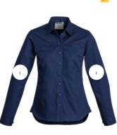 Womens Lightweight Tradie L/S Shirt  | RV-ZWL121-LHB E1634 (with text  colour changes) 